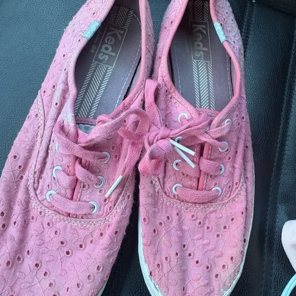 Pink Keds Lace Women's Shoes 8 - Picture 2 of 3